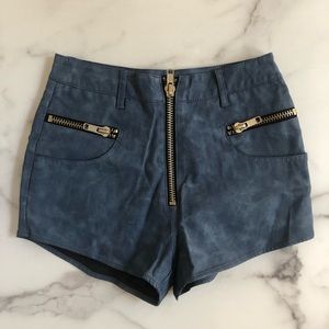 NWOT UNIF faux leather zipper shorts